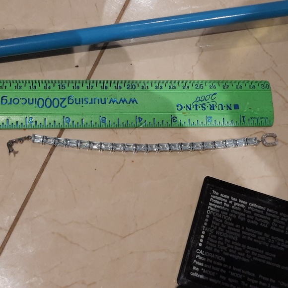 New AUTHENTIC Diamond & AQUAMARINE March BIRTHSTONE tennis bracelet Fancy unique - Picture 5 of 9